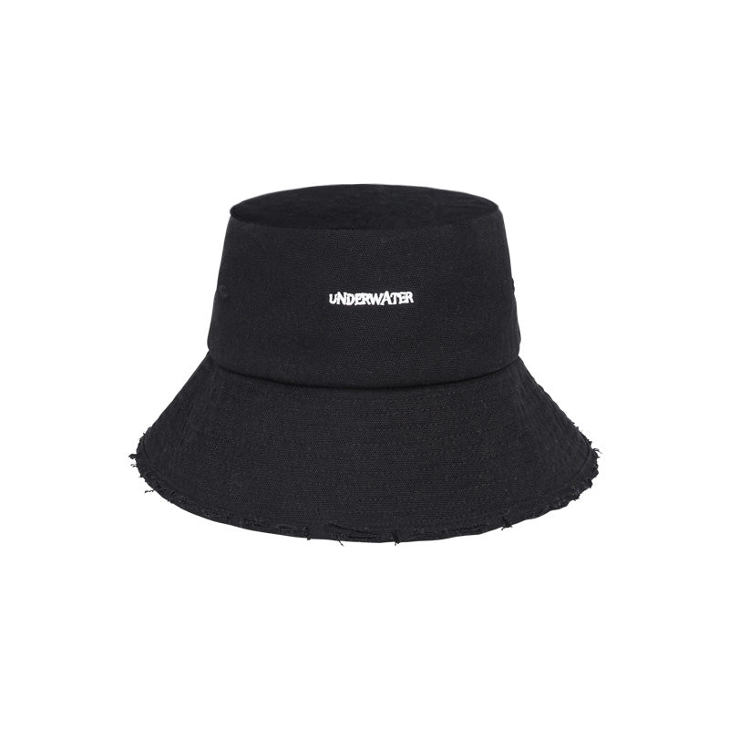 UNDERWATER Basic  Logo embroidery washed and worn down canvas fisherman's hat